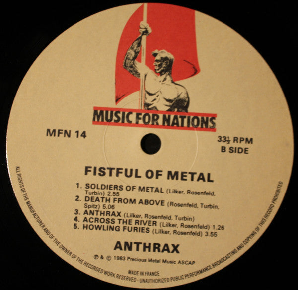 Anthrax - Fistful of Metal LP Vinyl Record Album (NM or M Condition) - Perfect for Rock Music Collectors & Vinyl Enthusiasts