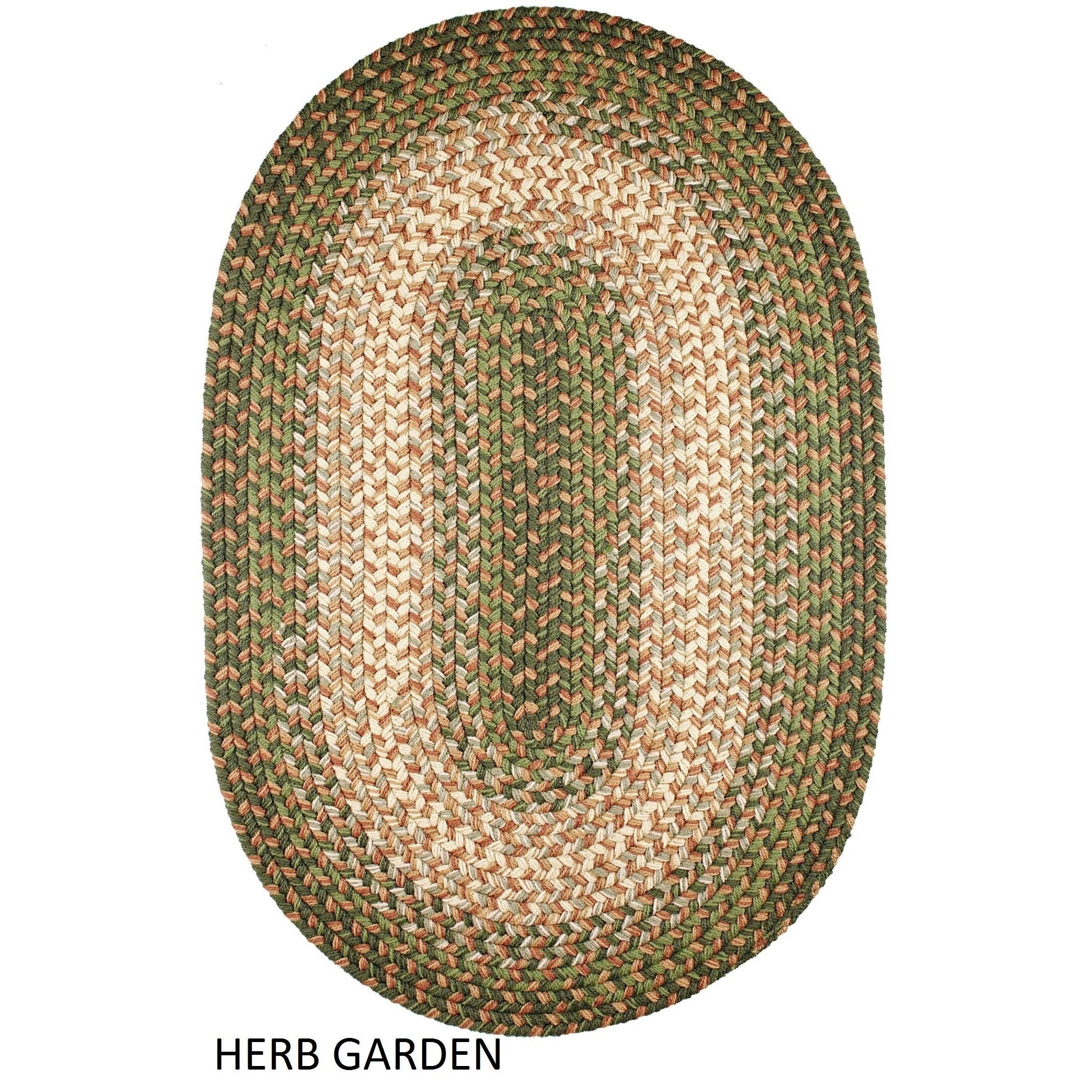 Rhody Rug Ellsworth Indoor/Outdoor Reversible Braided Rug 3' x 5' Green/Beige - Perfect for Living Room, Patio, Deck & Entryway Decor