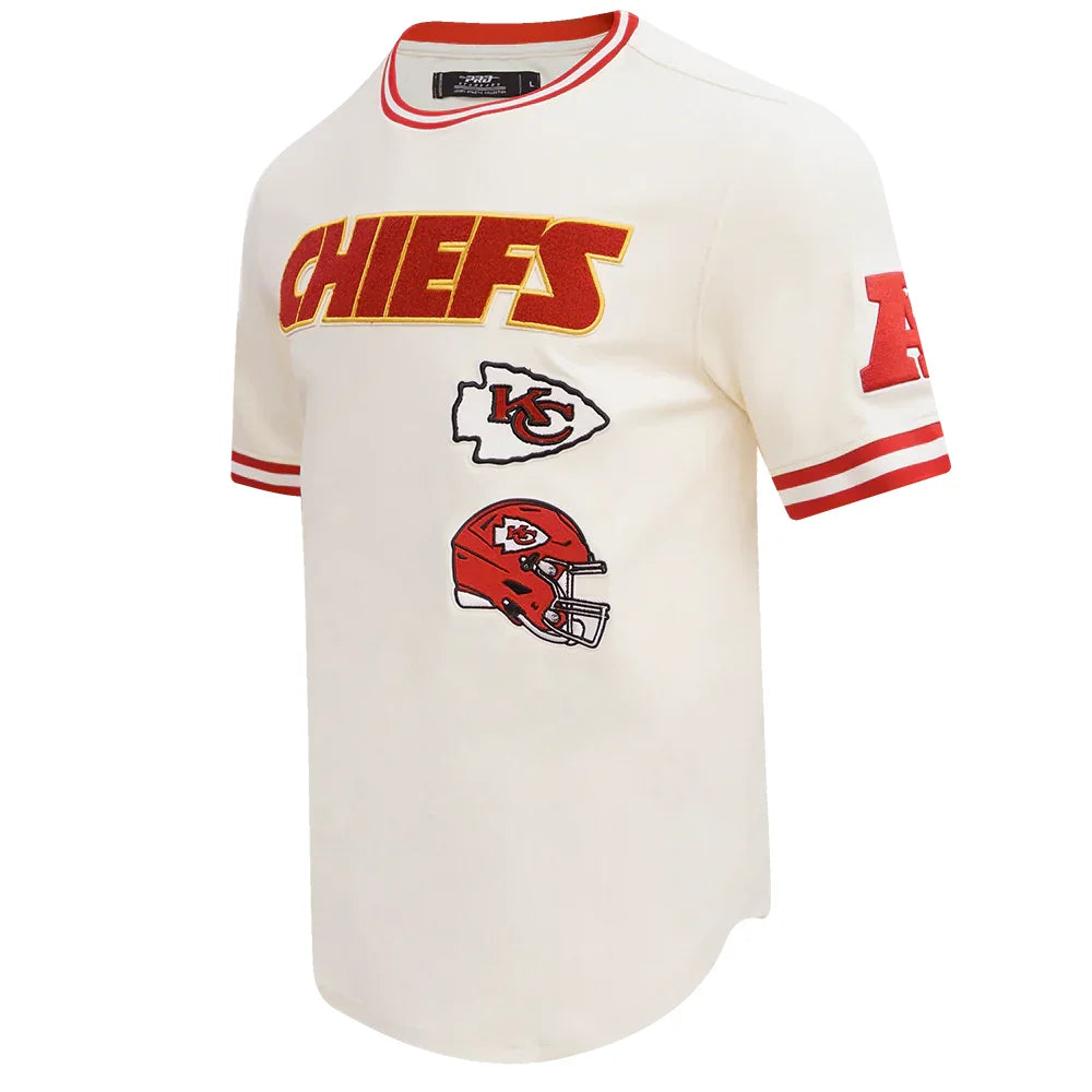 Men's Kansas City Chiefs Retro Chenille Tee Shirt - NFL Vintage Football Fan Jersey for Game Day & Casual Wear