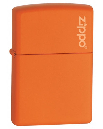 Zippo Orange Matte Lighter with Logo - Windproof Refillable Lighter for Camping, Hiking & Outdoor Adventures