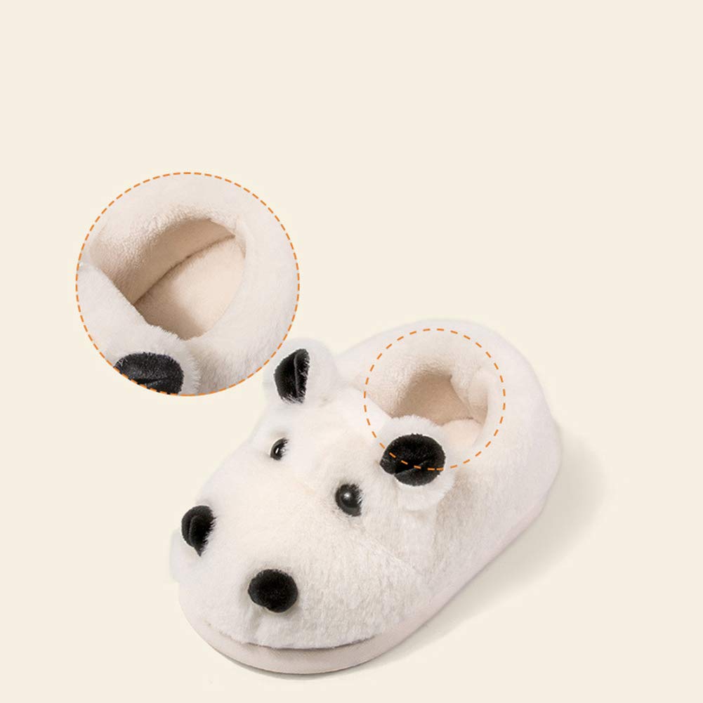 Kids Fuzzy Hippo Cotton Slippers - Warm Winter Indoor House Shoes for Boys & Girls - Cozy Bedroom, Lounge & Playtime Slippers for Cold Weather