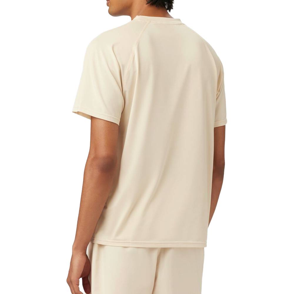 Fila Men's Short Sleeve Crewneck T-Shirt - Breathable Cotton Blend, Comfort Fit, Casual Wear (Gardenia White) - Perfect for Gym, Running, Workout & Everyday Street Style