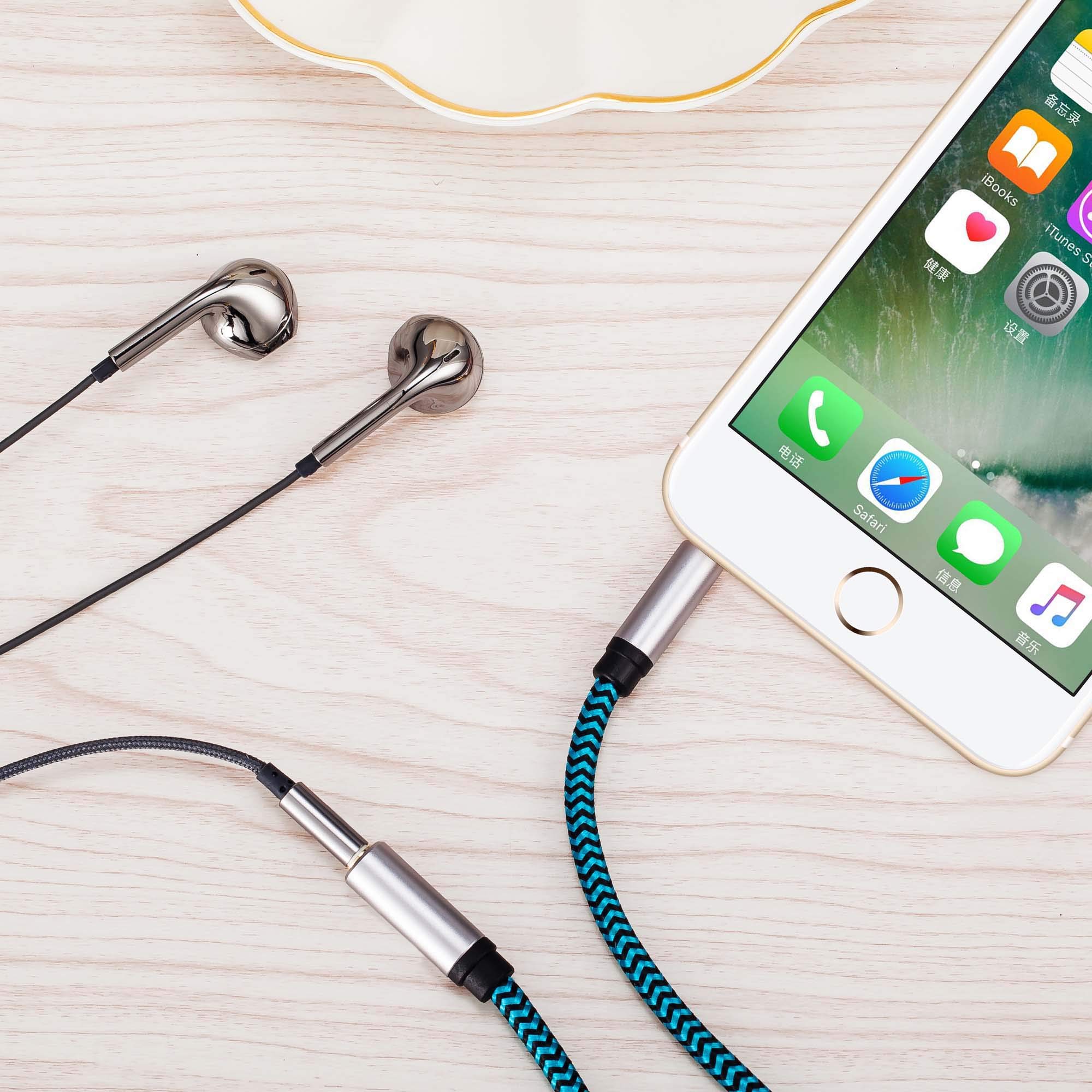 3.5mm Headphone Extension Cable 10FT - Nylon Braided AUX Audio Cable for iPhone, iPad, Smartphones, Tablets, Laptops & Gaming Headsets - Perfect for Home, Office & Travel Use
