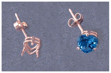 Sterling Silver or 14K Gold Trillion Three Prong Earring Settings - 4mm & 12mm Prong Set (2 Pieces) - Perfect for Diamond & Gemstone Jewelry Making, DIY Earrings, and Fine Jewelry Repair