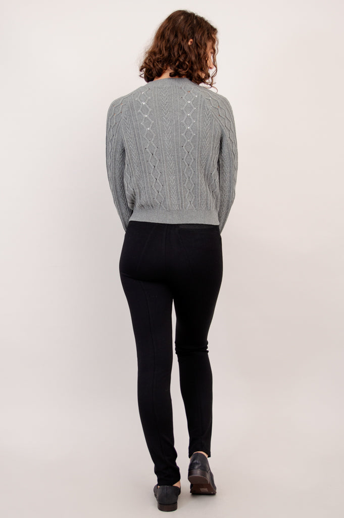 Bena Cotton Cardigan for Women - Soft Grey Knit Sweater - Comfortable & Stylish for Fall, Winter & Layering Outfits