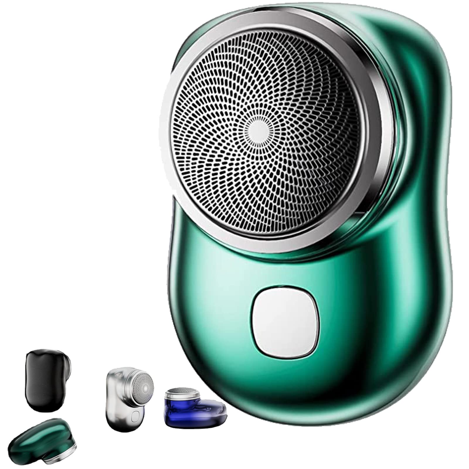 Peachloft Mini Electric Shaver for Men - Portable USB Rechargeable Travel Razor with Honeycomb Electroplating, Pocket Size Shaver (Green) - Perfect for Business Trips, Gym Bags & On-the-Go Grooming