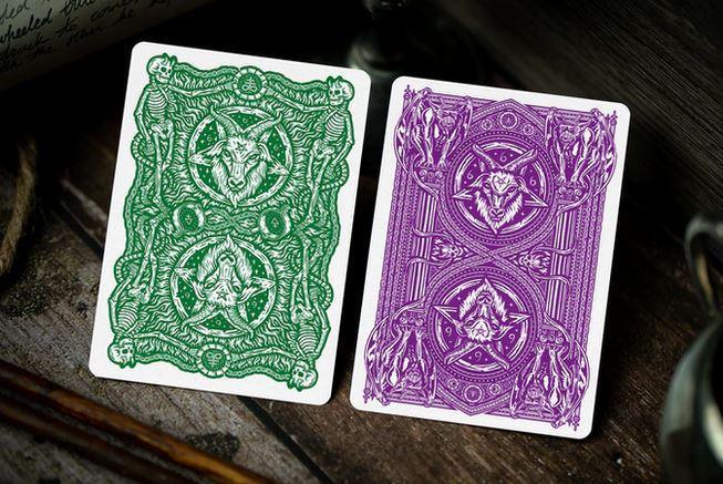 Riffle Shuffle 666 Emerald Hellfire Green Playing Cards - Premium Deck for Magic Tricks, Poker Games & Collectors