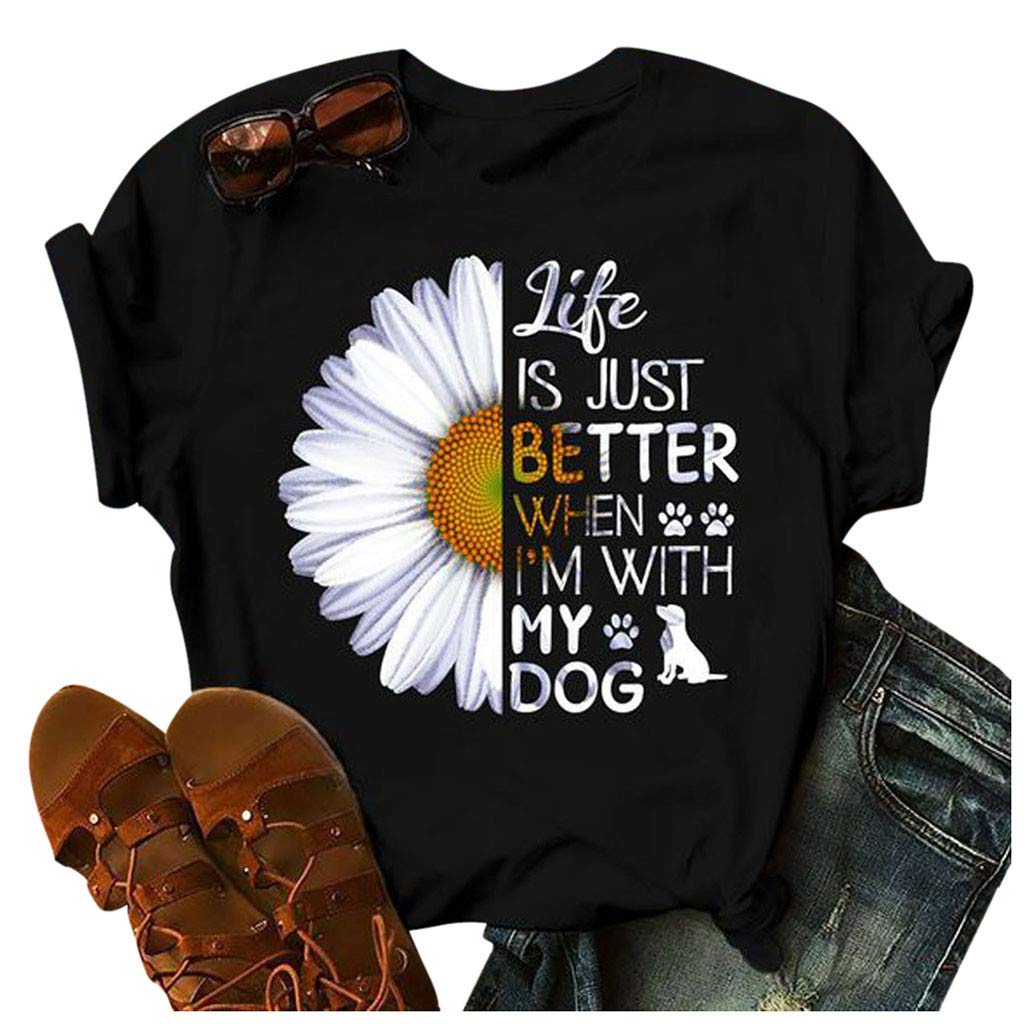 Eduavar Women's Summer Sunflower Graphic Tee - Funny Saying Cotton T-Shirt for Casual Wear | Cute Blouse for Girls, Beach Outings & Summer Fashion