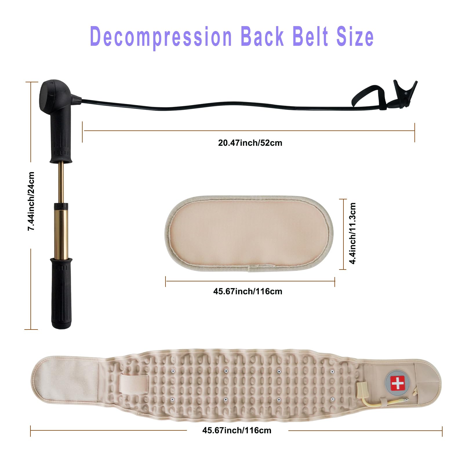 Decompression Back Belt for Lower Back Pain Relief - Spinal Air Traction Belt with Lumbar Support, Adjustable Waist 29-49 inches - Ideal for Office Workers, Drivers & Post-Surgery Recovery