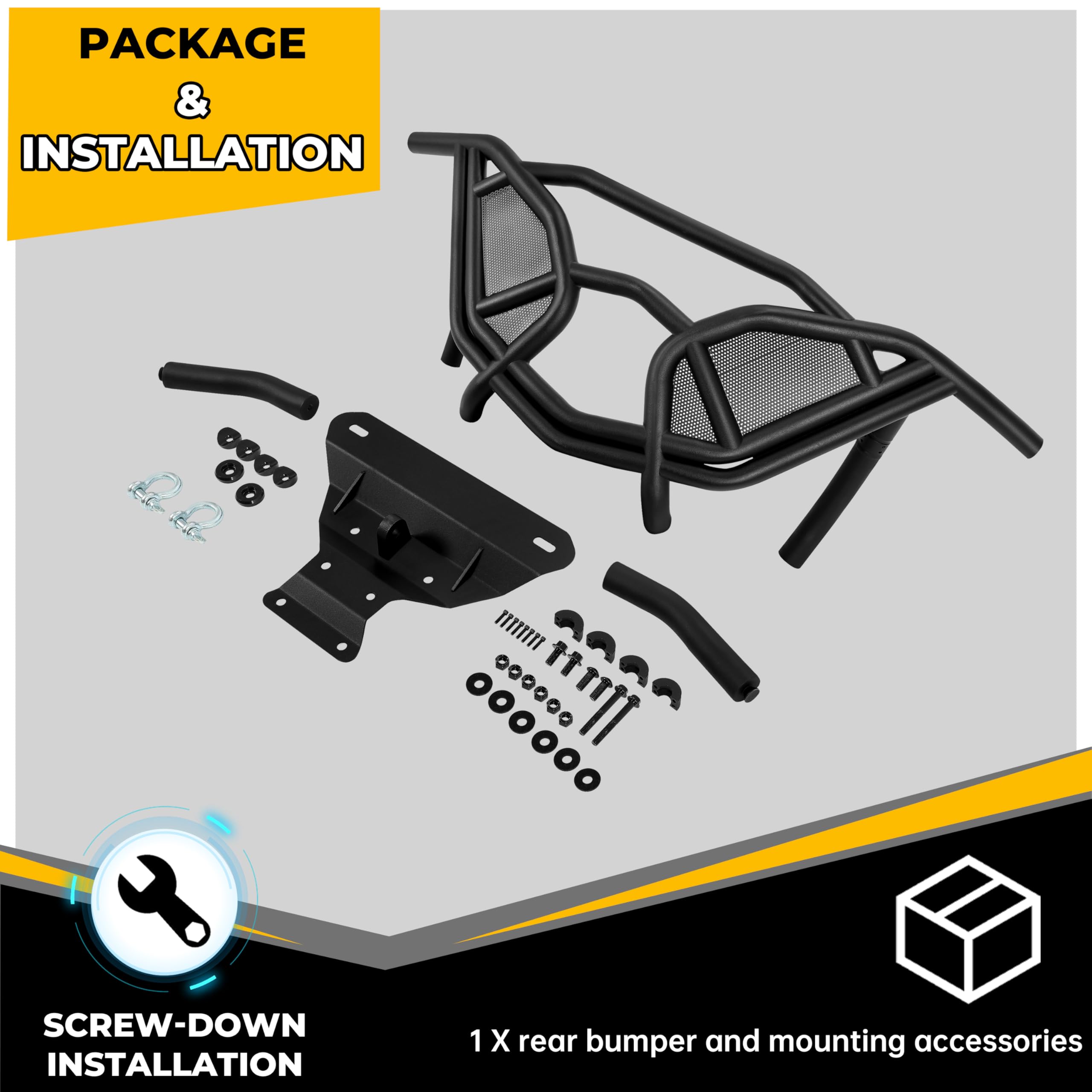 KUAFU Rear Bumper Guard Compatible with 2017-2023 Can-Am Maverick X3 900 Turbo DS MAX X 64
