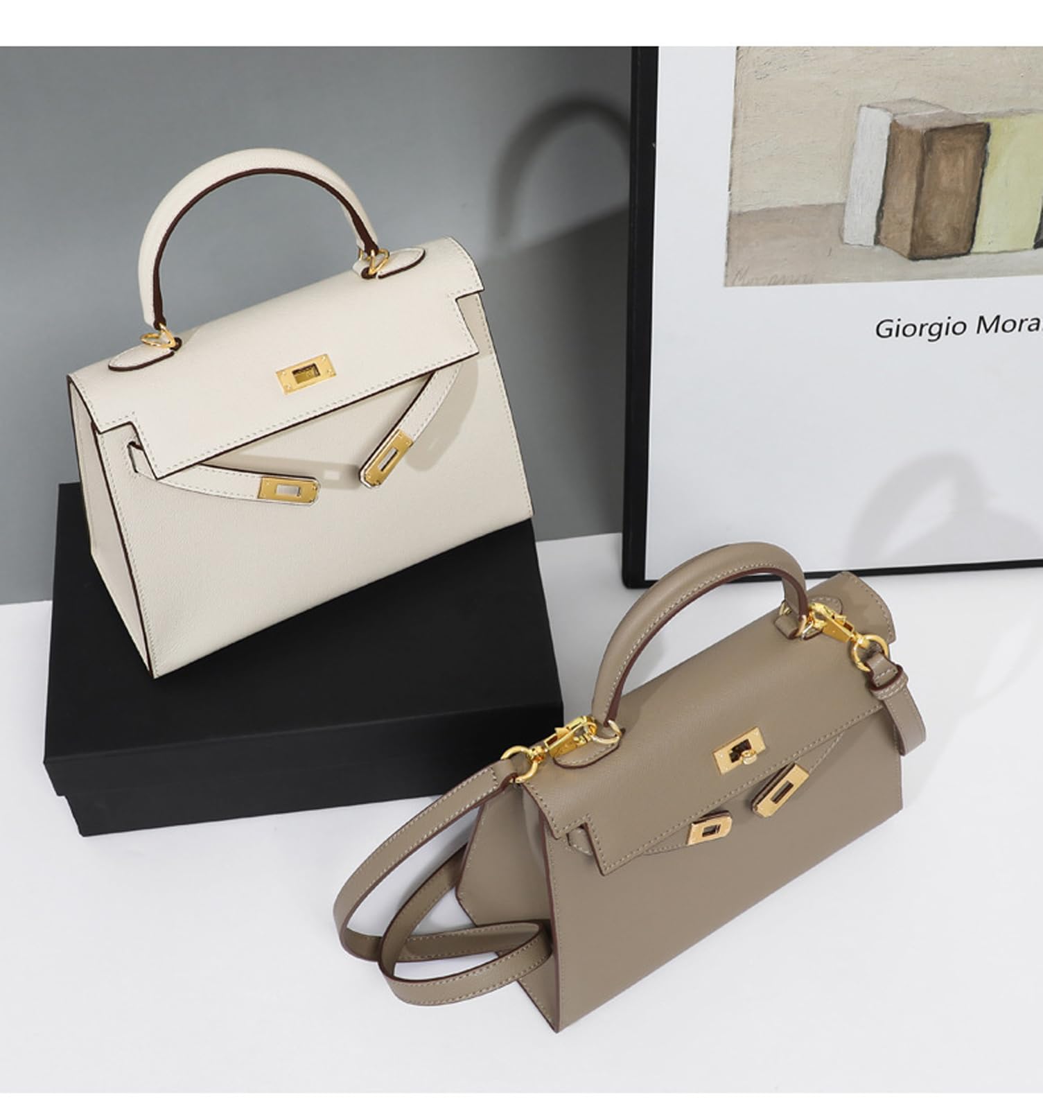 2024 New Women's Genuine Leather Crossbody Shoulder Bag - Mini Small Designer Handbag, Lightweight Purse for Daily Use, Work, Travel & Shopping