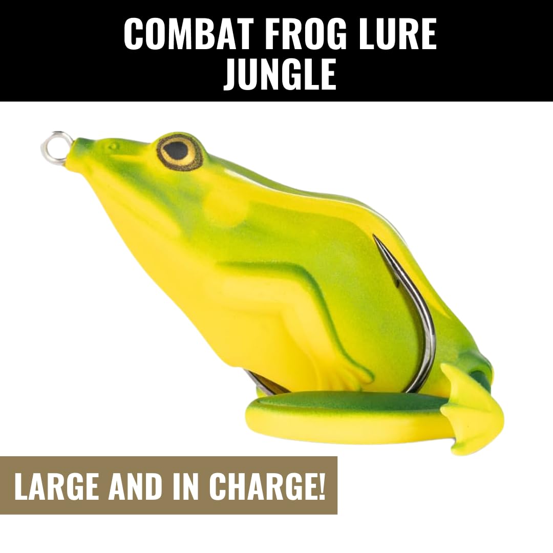 Lunkerhunt Topwater Fishing Lures - Weedless Hollow Body Frog Bait for Bass & Trout | Award-Winning Combat Frog Lure Catches Big Fish | Perfect for Freshwater Lakes, Ponds & Heavy Cover Areas