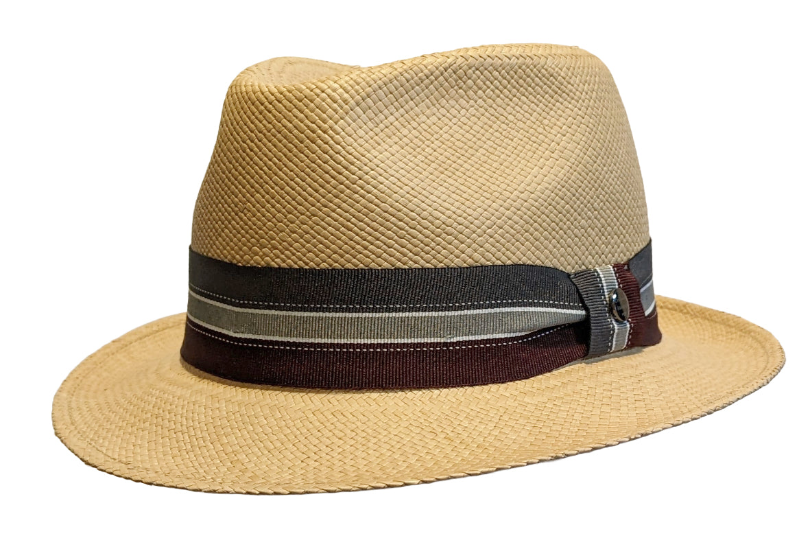 Premium Grade 4 Panama Trilby Hat in Tan - Lightweight Summer Fedora for Men & Women - Perfect for Beach, Outdoor Events & Fashion Accessories