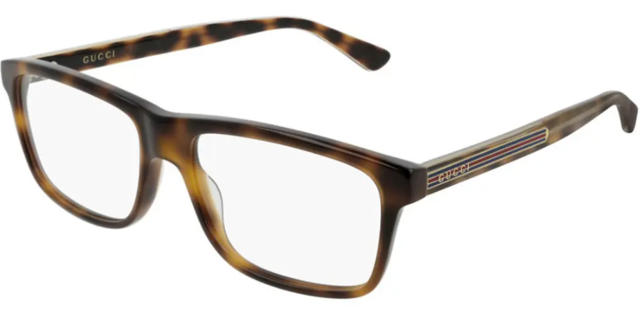 Gucci GG 0384O 003 Havana Rectangular Unisex Eyeglasses - Premium Designer Glasses for Men & Women - Perfect for Fashion, Work & Everyday Wear