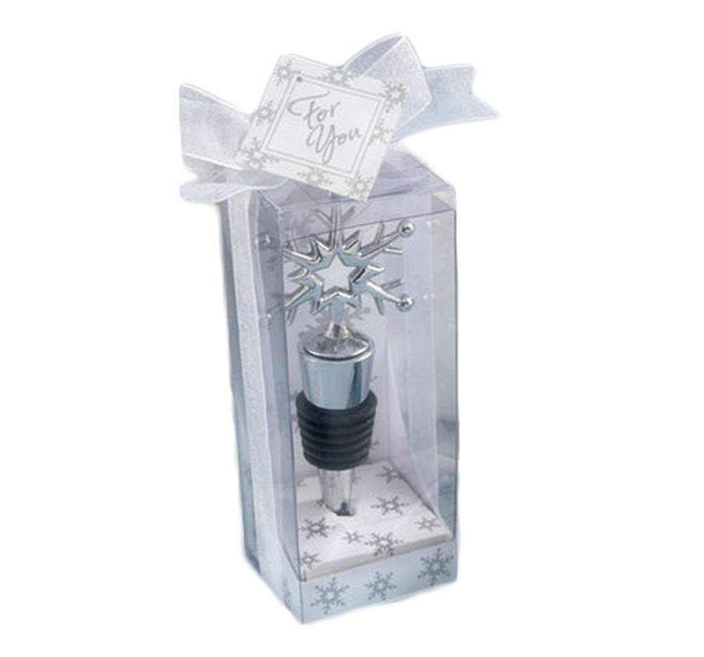 3-Pack Alloy Snowflake Wine Bottle Stoppers with Gift Box - Elegant Wine Accessories for Parties, Weddings, Baby Showers & Travel - Perfect Engagement, Bridal Shower & Hostess Gifts for Adults