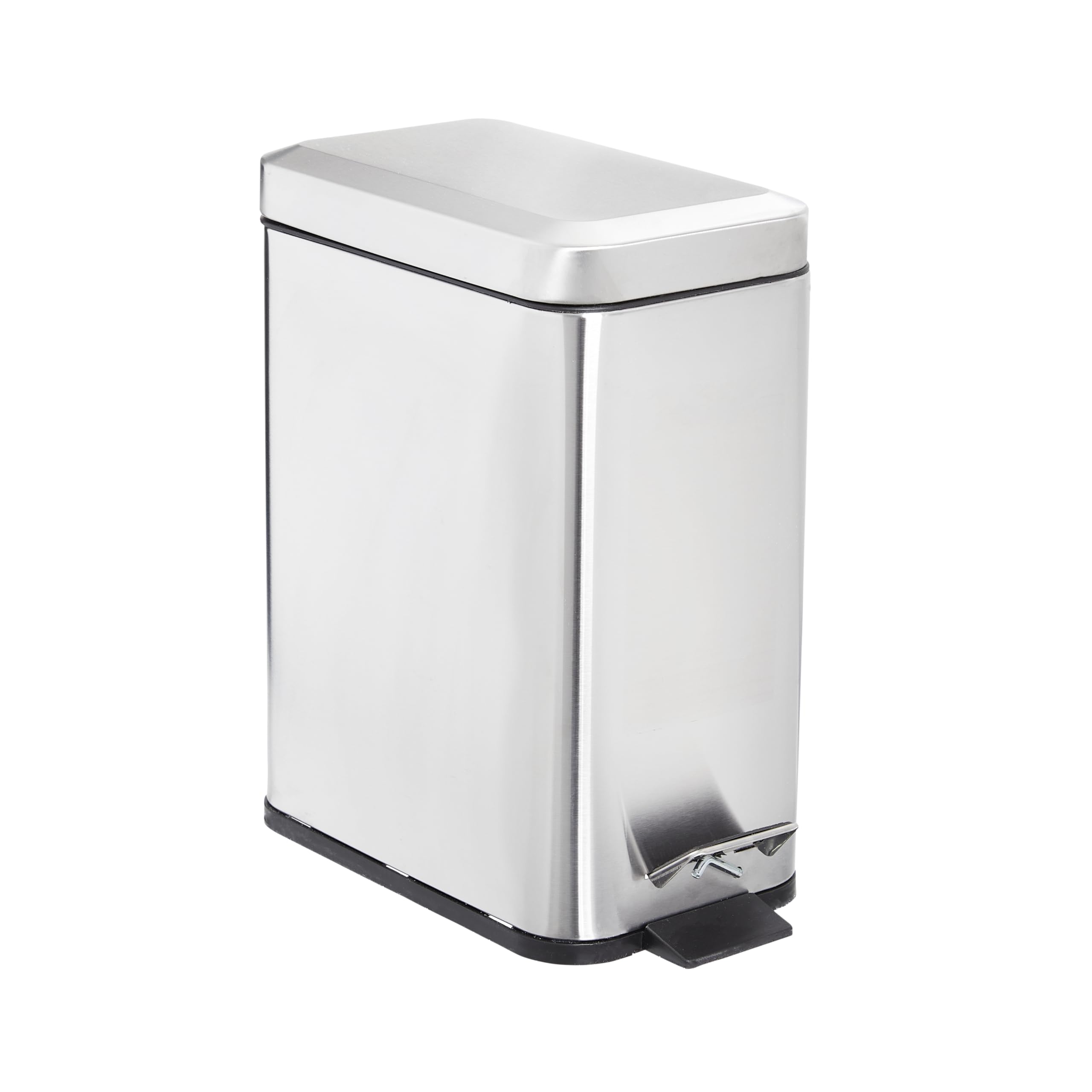 SIMPLEMADE 5L Round Step Trash Can with Lid - Stainless Steel Bathroom Waste Bin for Bathroom, Kitchen, Office - Small Metal Trash Can, Galvanized Steel Wastebasket (1.3 Gallon) - Perfect for Home, Dorm & Commercial Use