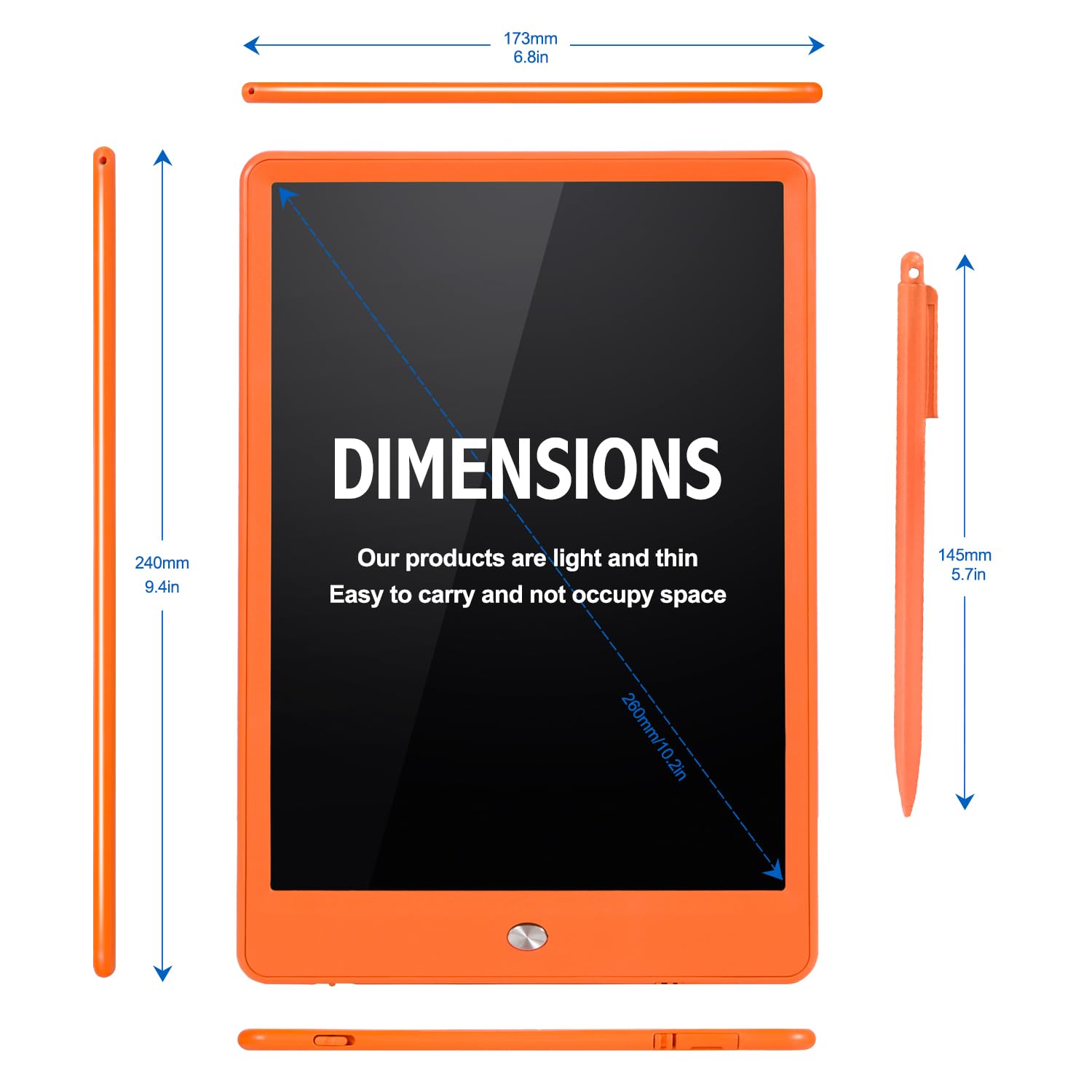 EooCoo 10 Inch LCD Writing Tablet for Kids Ages 3-7 - Mess-Free Drawing Pad, Educational Travel Toy, Birthday Gift for Girls & Boys - Perfect for Car Rides, Airplane Travel & Home Learning Activities