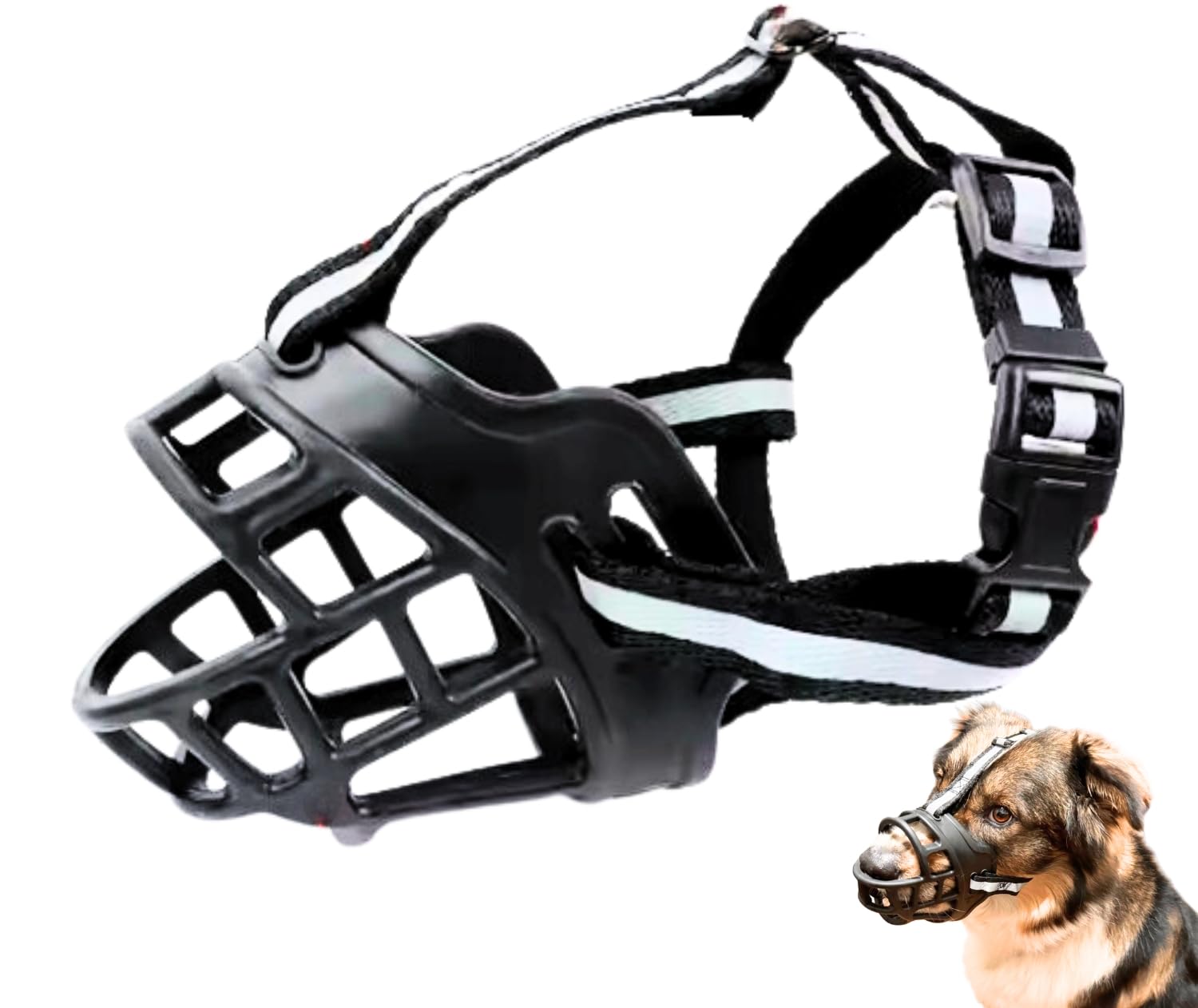 Medium Large Dog Muzzle - Breathable Basket Style for Training, Grooming & Vet Visits | Comfortable Service Dog Muzzle for Medium Sized Dogs | Perfect for Walks, Grooming Sessions & Veterinary Appointments