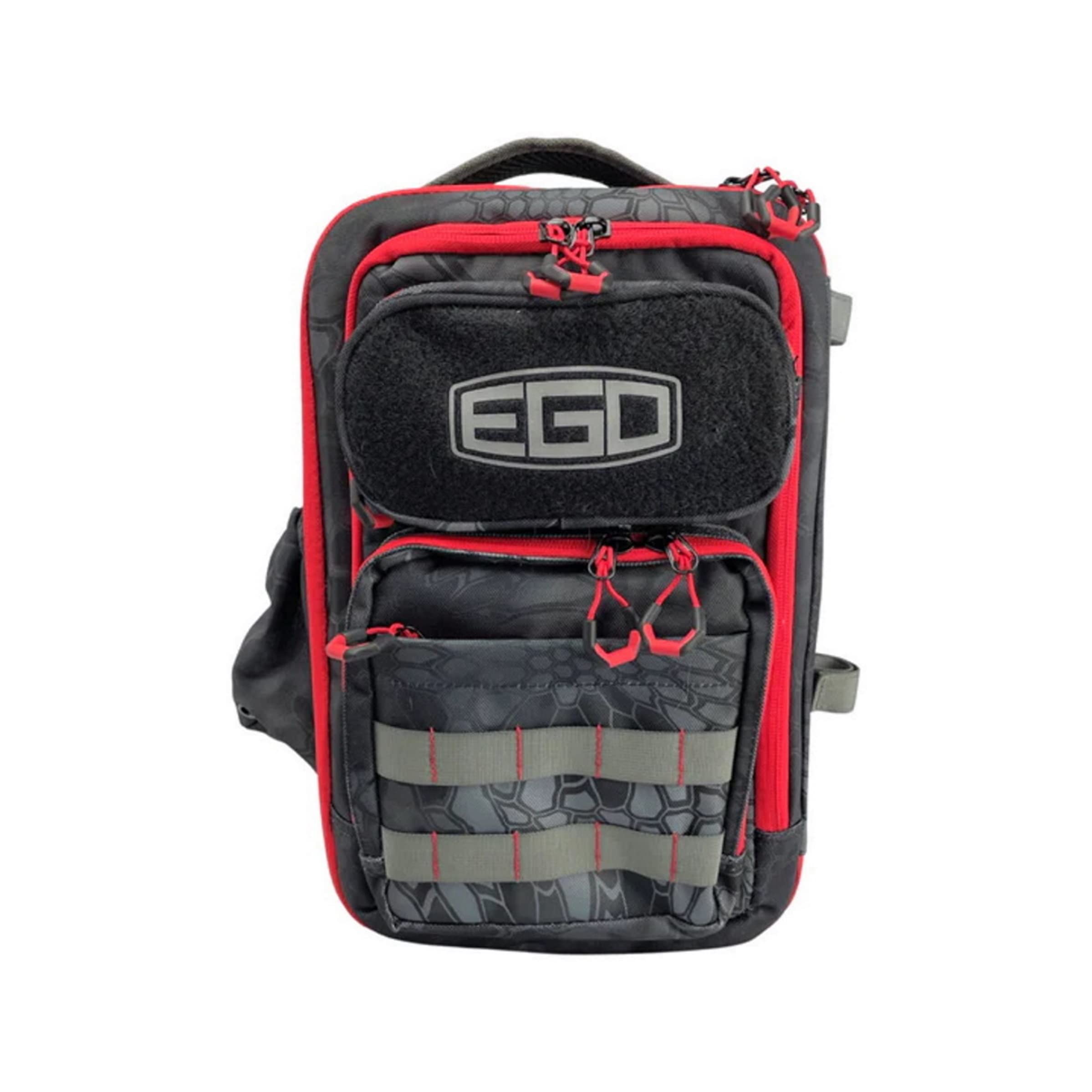 EGO Kryptek Tactical Fishing Backpack - Waterproof 1000D Nylon Tackle Box with 4 Storage Trays, Molle System & Multiple Pockets - Durable Gear Bag for Bass Fishing, Camping & Outdoor Adventures