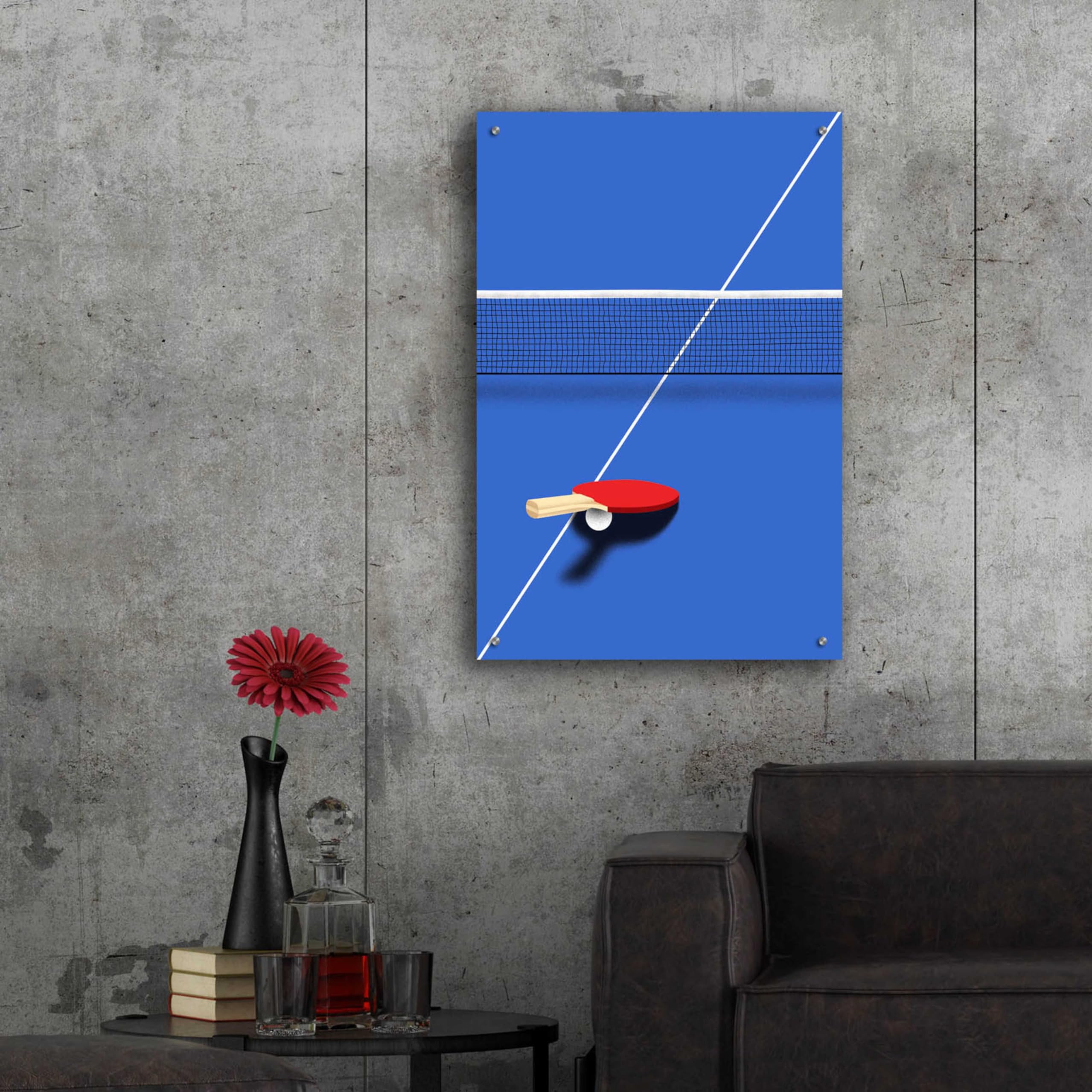 Epic Art 'Pingpong' by Robert Farkas - 24x36 Inch Acrylic Glass Modern Wall Decor - Perfect for Living Room, Bedroom & Office Decor