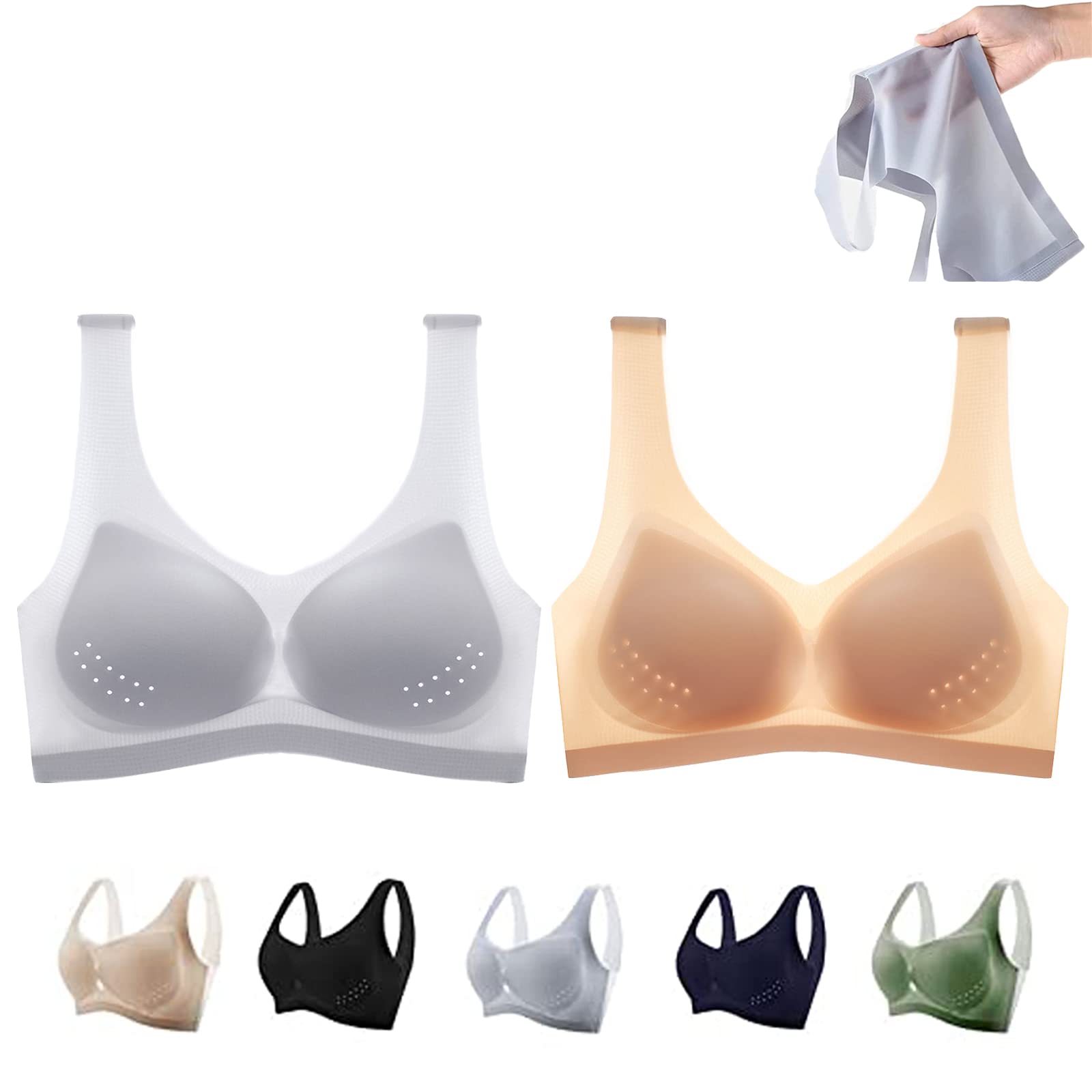 Ultra-Thin Ice Silk Sports Bra for Women - Seamless Wireless Bralette with Removable Pads - Breathable & Comfortable for Yoga, Running, Gym & Everyday Wear