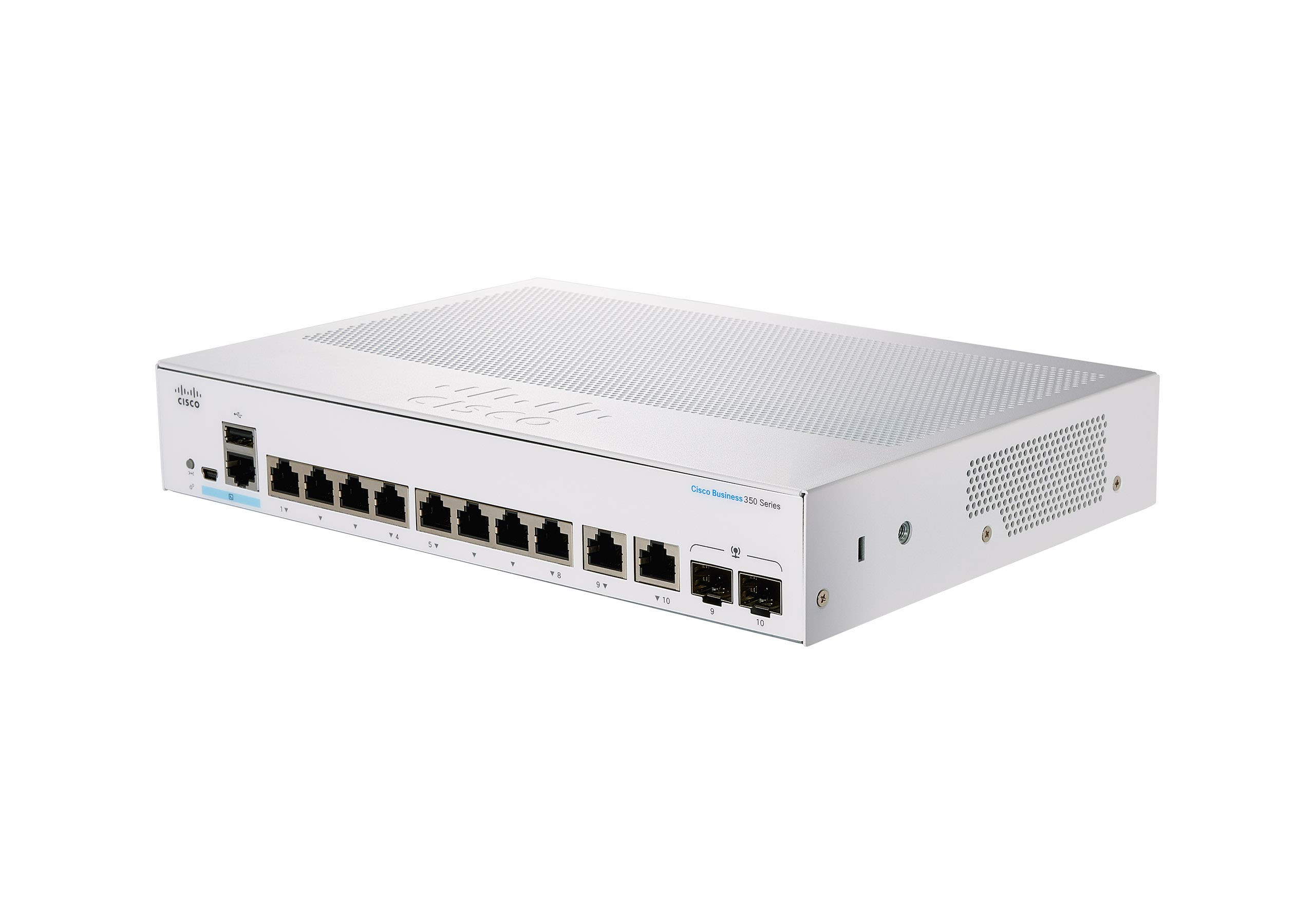 Cisco CBS250-8T-E-2G 8-Port Gigabit Smart Switch with 2x1G Combo Ports & Lifetime Warranty - Ideal for Small Business Networks, Home Offices & IT Infrastructure