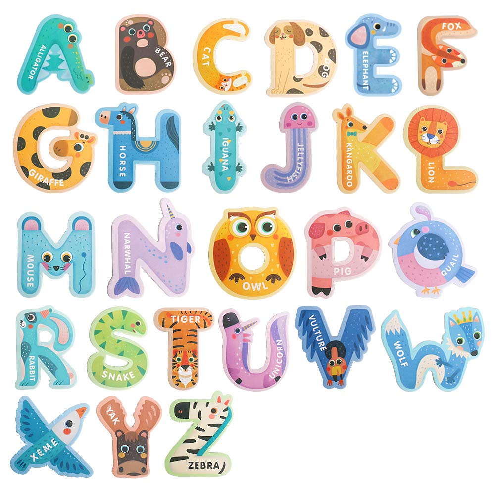 Colorful ABC Magnetic Letters - Large Animal Alphabet Toys for Kids 3-5 Years | Preschool Learning & Fridge Fun