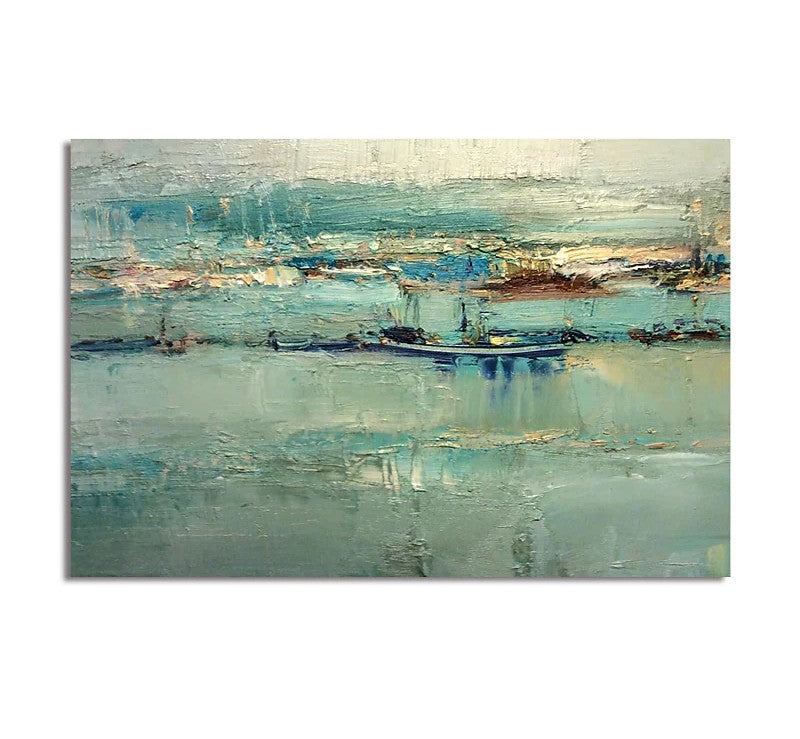 Hand Painted Canvas Wall Art - Modern Acrylic Paintings for Living Room & Office Decor - Large Abstract Artwork - Perfect for Home, Bedroom, and Workspace Decoration