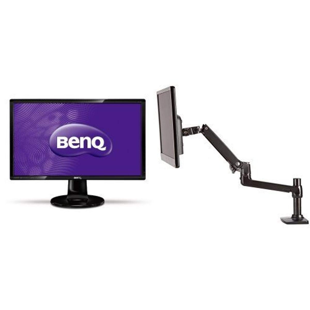 BenQ GL2760H 27-inch Full HD 1080p LED Monitor with HDMI Port & Amazon Basics Adjustable Single Monitor Mount Stand - Perfect for Home Office, Gaming, and Professional Workspaces