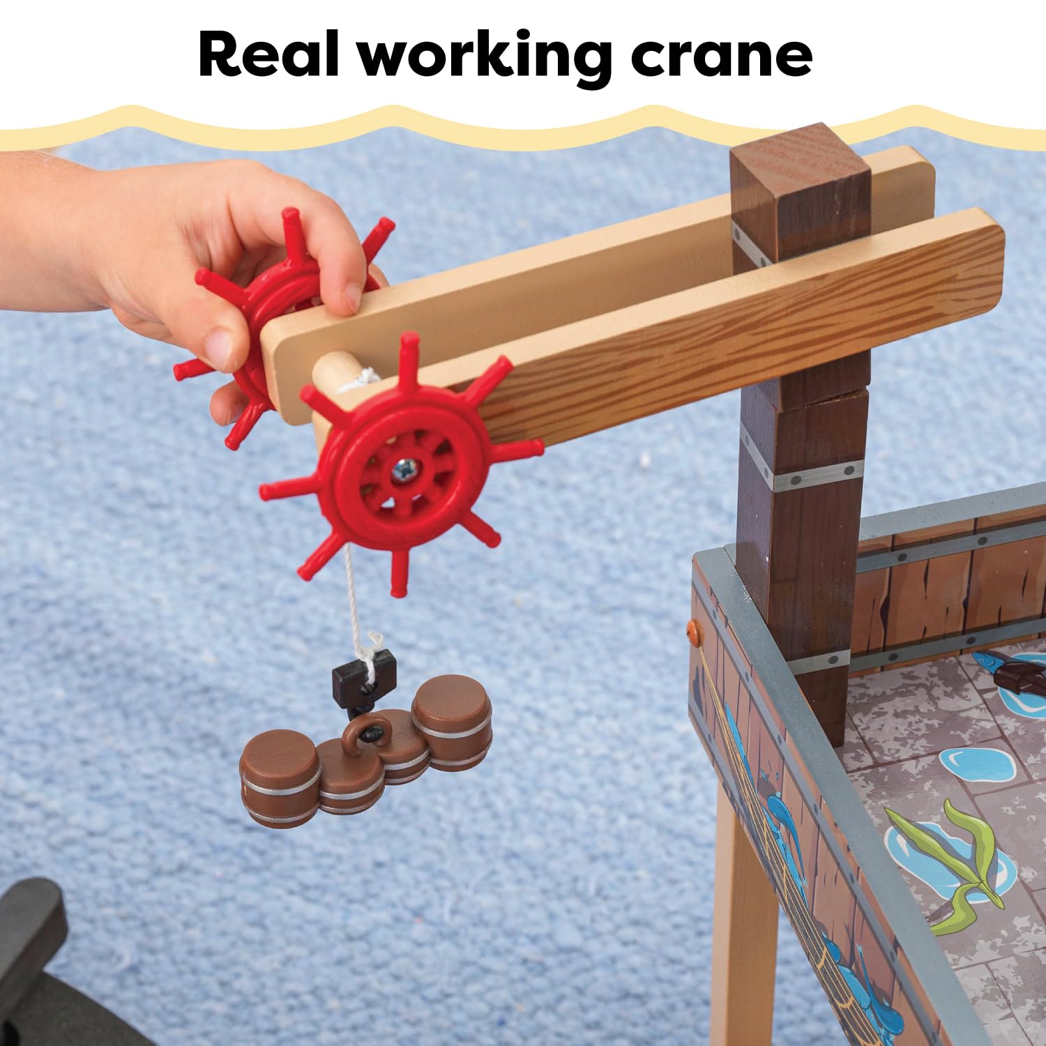 KidKraft Pirate's Cove Wooden Ship Play Set with Lights & Sounds - 17-Piece Pirate Toy Accessories - Best Gift for Boys & Girls Ages 3+ - Imaginative Play for Kids' Bedroom, Playroom & Outdoor Adventures