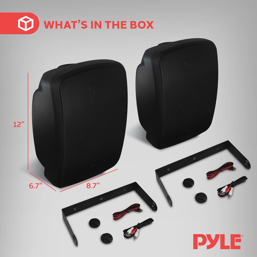 6.5 Inch Indoor Outdoor Wall Mount Speakers - High-Quality Weatherproof Stereo Sound for Home Theater, Patio, Garden & Commercial Use