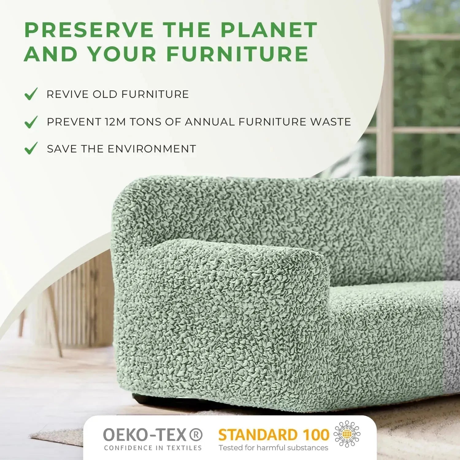 Ottoman Slipcover Medium Size - Premium Fuco Cotton Collection | Perfect for Living Room, Bedroom & Home Decor