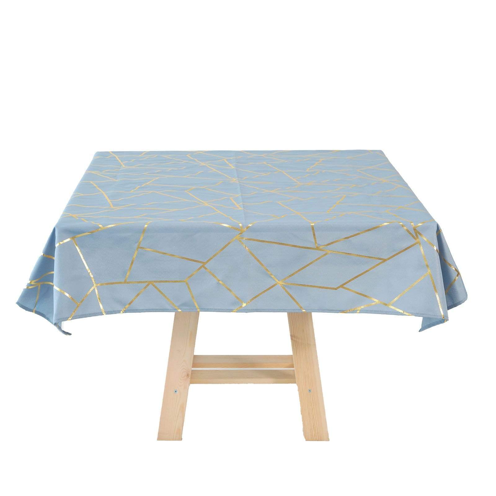 54x54 Inch Polyester Square Table Overlay with Metallic Geometric Design - Perfect for Wedding, Party, and Home Decor