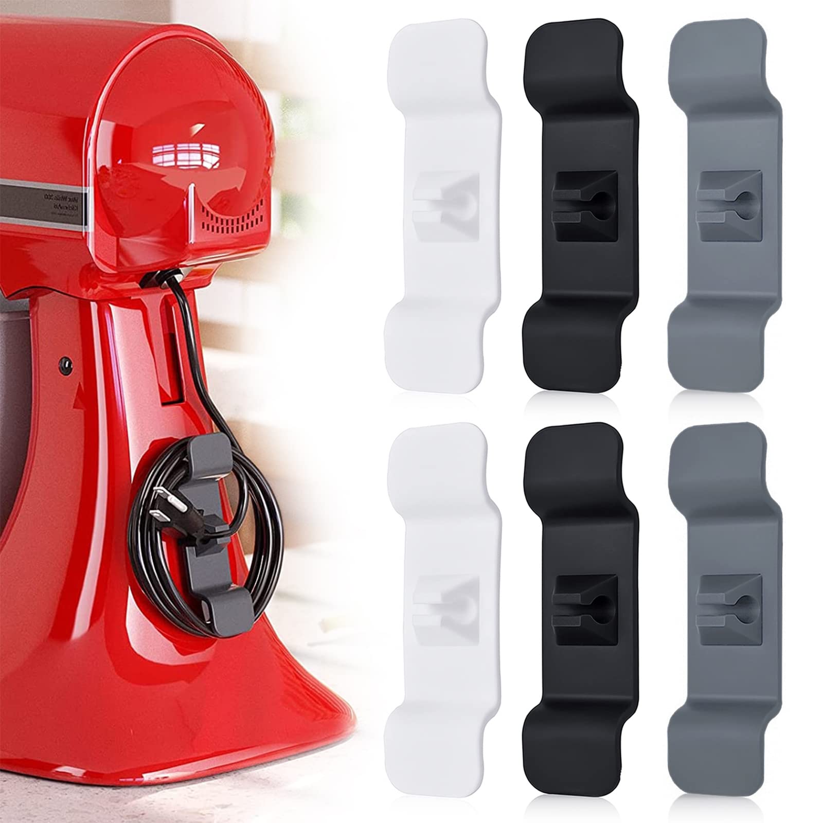 Stick-On Cord Organizer for Kitchen Appliances - Cord Winder & Wrap Holder for Mixer, Coffee Maker, Pressure Cooker, Air Fryer - Keep Countertops Tidy & Organized (Perfect for Small Kitchens & Home Organization)