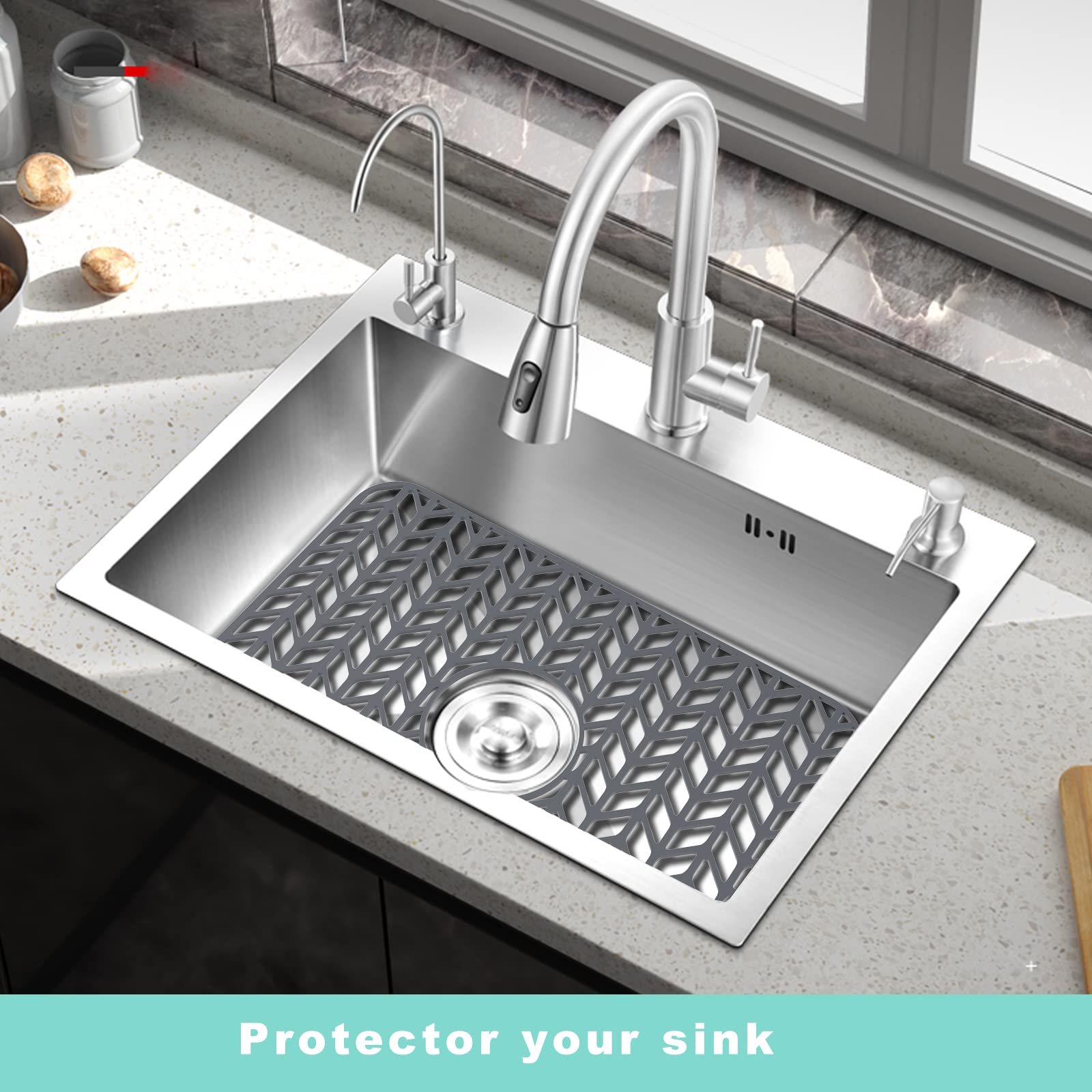 AWOKE Stainless Steel Kitchen Sink Protector Mat - 16.2