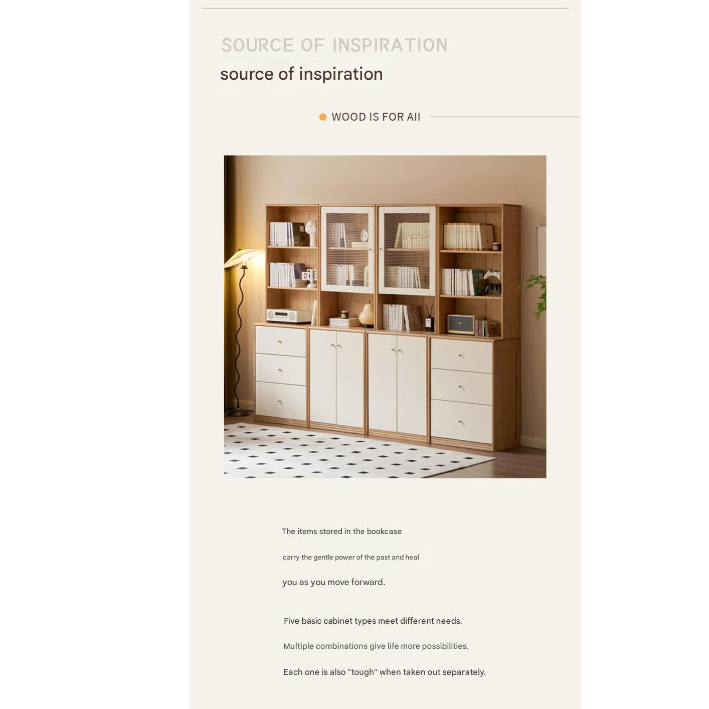 Oak and Poplar Solid Wood Bookcase - Sturdy and Stylish Bookshelf for Home Office, Living Room, or Library Storage