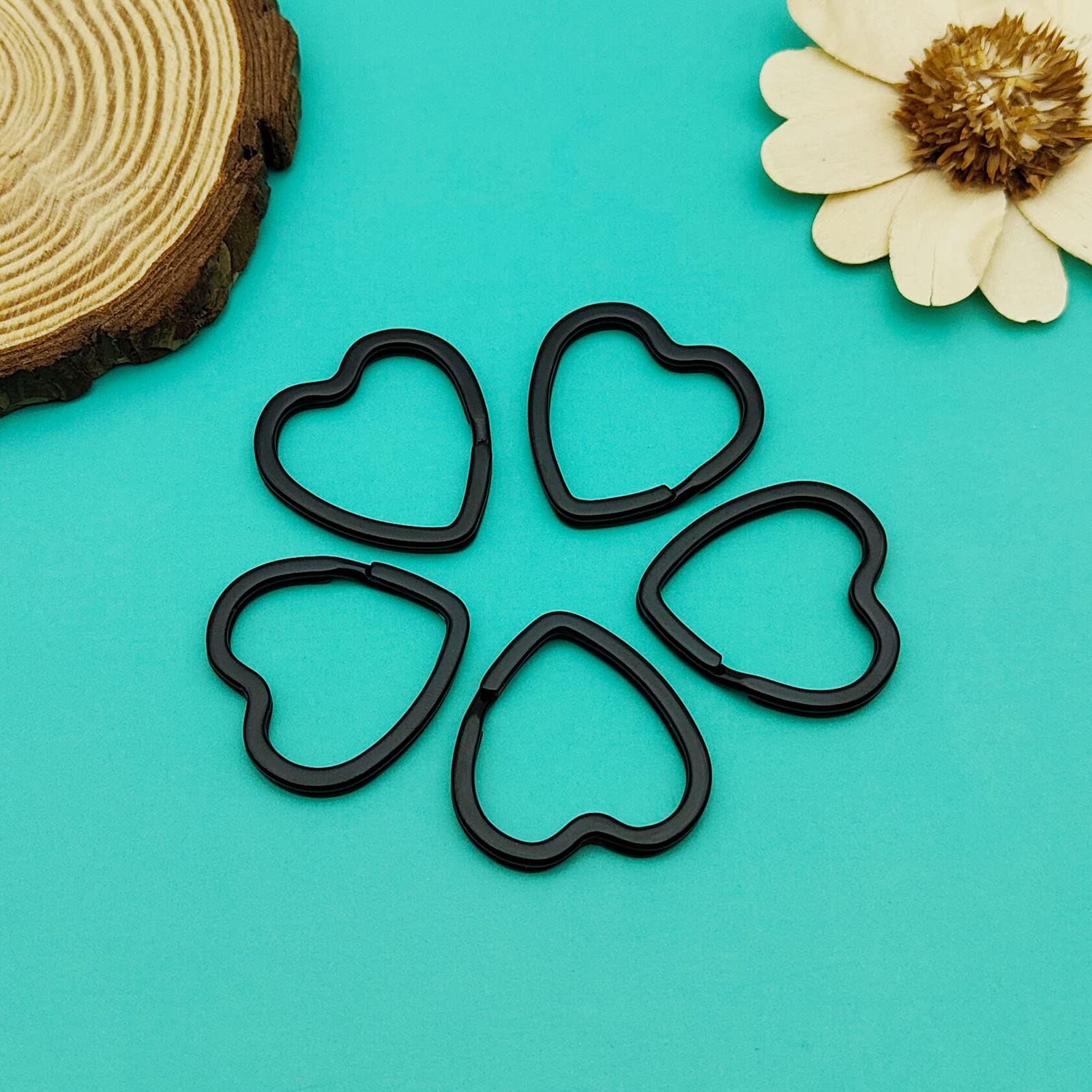 50pcs Heart Key Rings - DIY Metal Keychains for Home, Office & Car Organization | Arts & Crafts Supplies