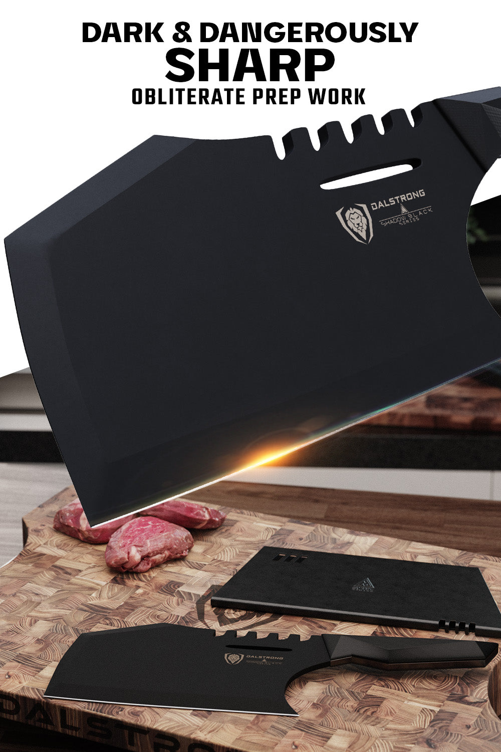 Dalstrong Shadow Black Series 9-Inch Meat Cleaver - NSF Certified Heavy Duty Kitchen Knife for Chopping, Slicing & Butchering Meat | Perfect for Home Chefs & Professional Kitchens