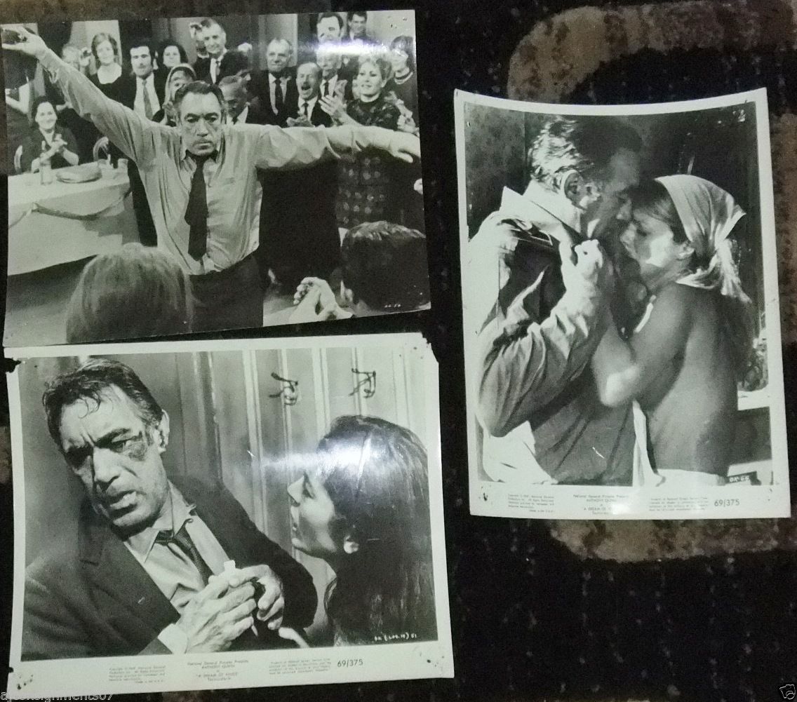 Original Anthony Quinn Movie Photos - Set of 18 Black & White Still Images from 