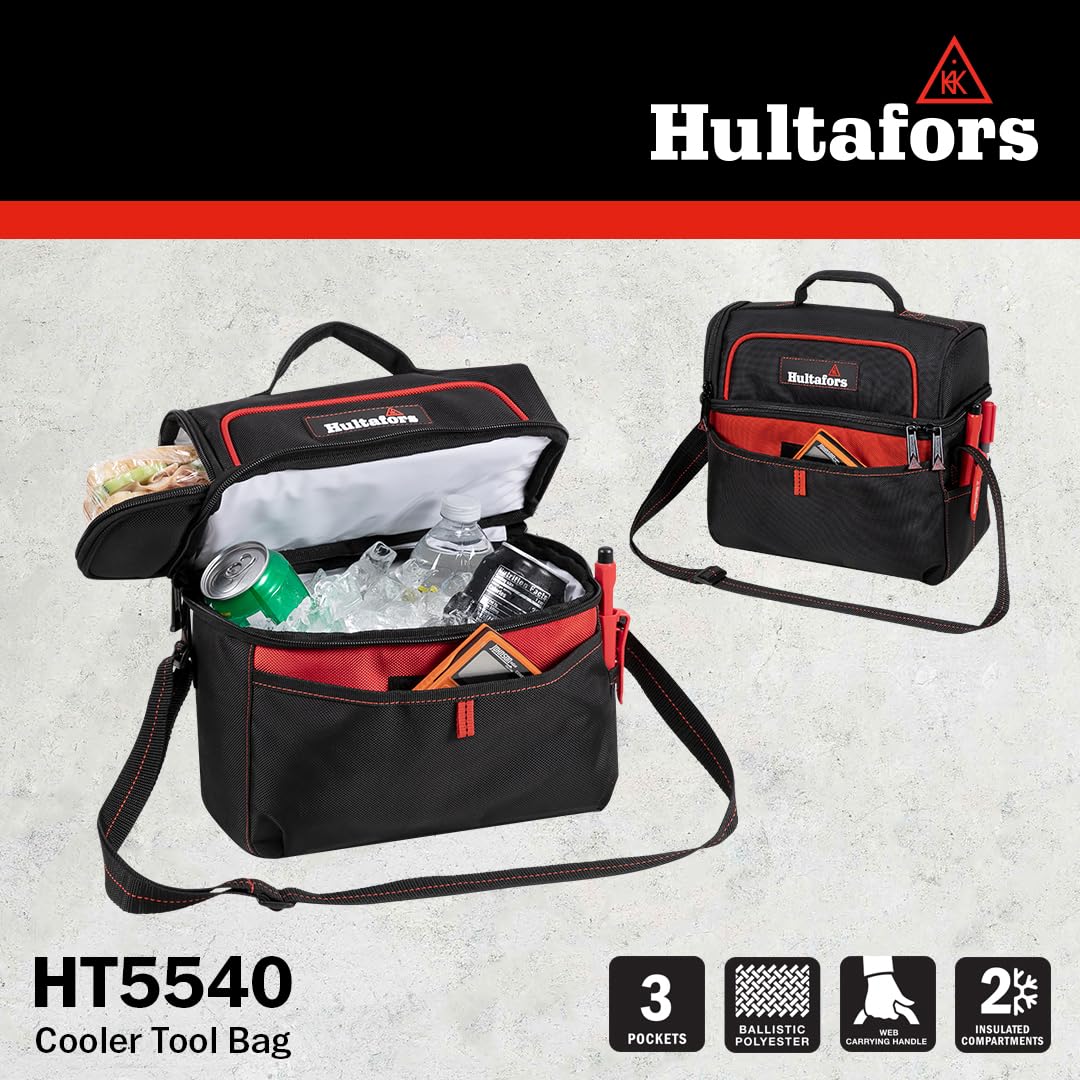 Hultafors HT5540 11-Inch Insulated Cooler Tool Bag for Electricians, Plumbers & Outdoor Work - Durable Waterproof Construction for Job Sites & Camping
