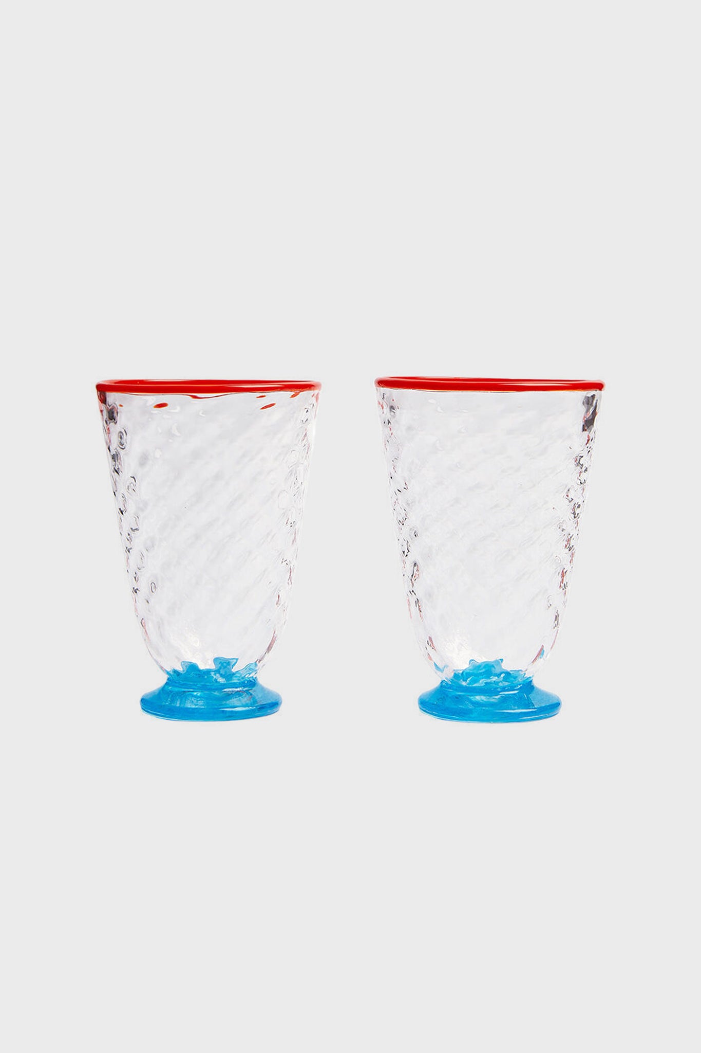 Premium Blue Quilted Glasses Set of 2 - Shatterproof Drinkware for Wine, Juice & Cocktails - Perfect for Home Bar, Dinner Parties & Gifts