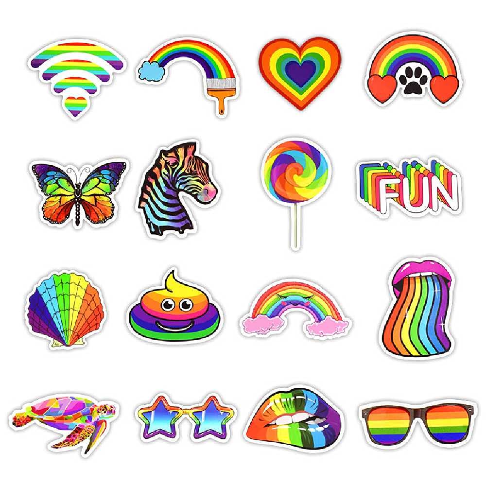 100 Rainbow Stickers for Body, Laptop & Luggage - Fun DIY Decor
