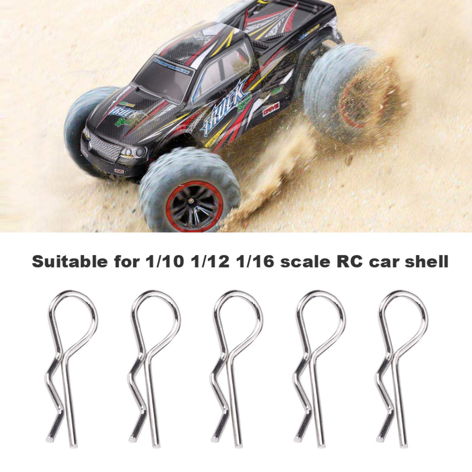 50PCS Stainless Steel RC Body Clips Pins - 1/10 1/12 1/16 Scale Metal RC Car Body Fasteners for RC Cars, Trucks & Crawlers - Durable Replacement Parts for Off-Road Racing & RC Hobby Enthusiasts