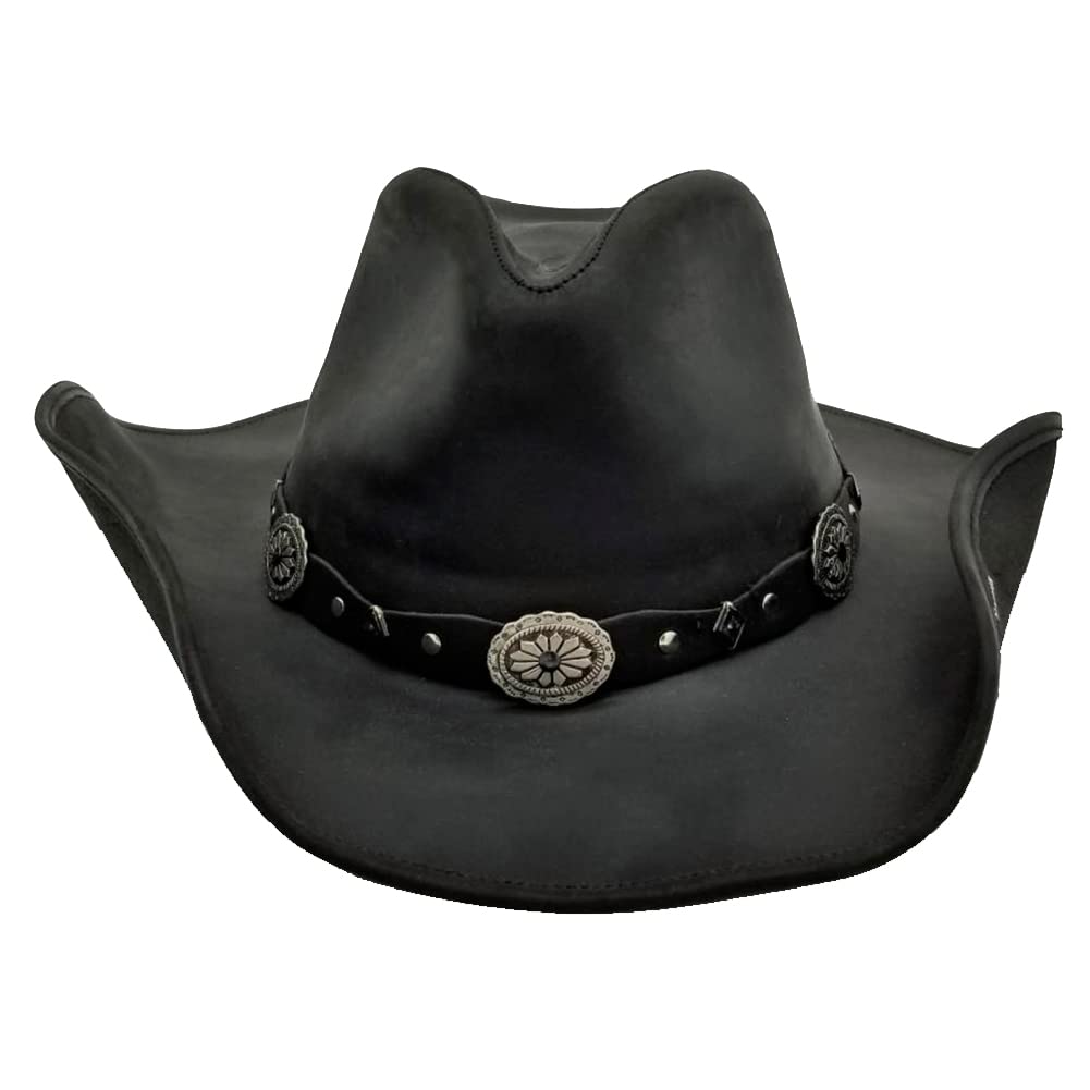 Stetson Roxbury Shapeable Leather Cowboy Hat for Men - Western Style Adjustable Rancher Hat for Outdoor, Rodeo & Country Events