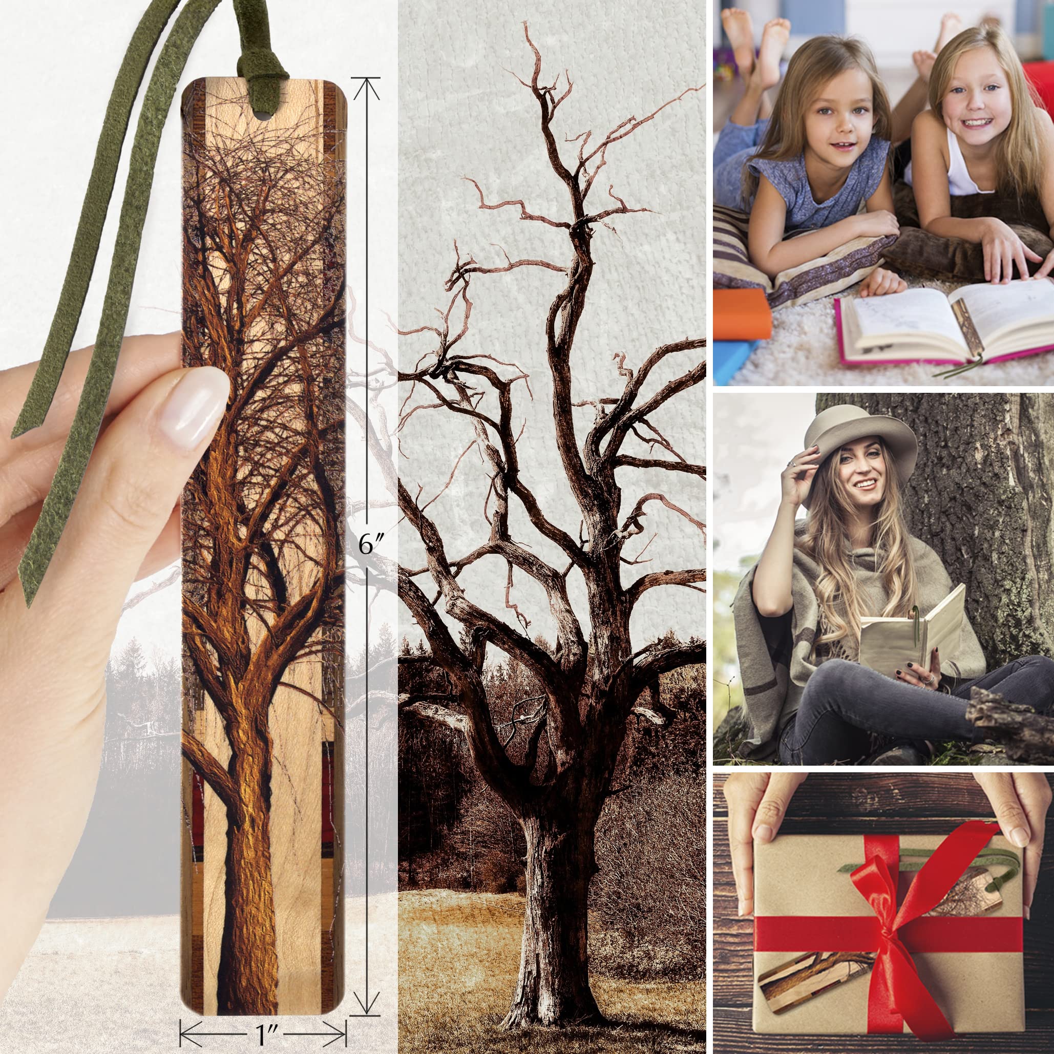 Personalized Winter Willow Tree Wooden Bookmark - Handcrafted in USA - Custom Name Engraved - Perfect Gift for Book Lovers & Christmas Presents - Ideal for Reading, Book Clubs & Cozy Winter Nights