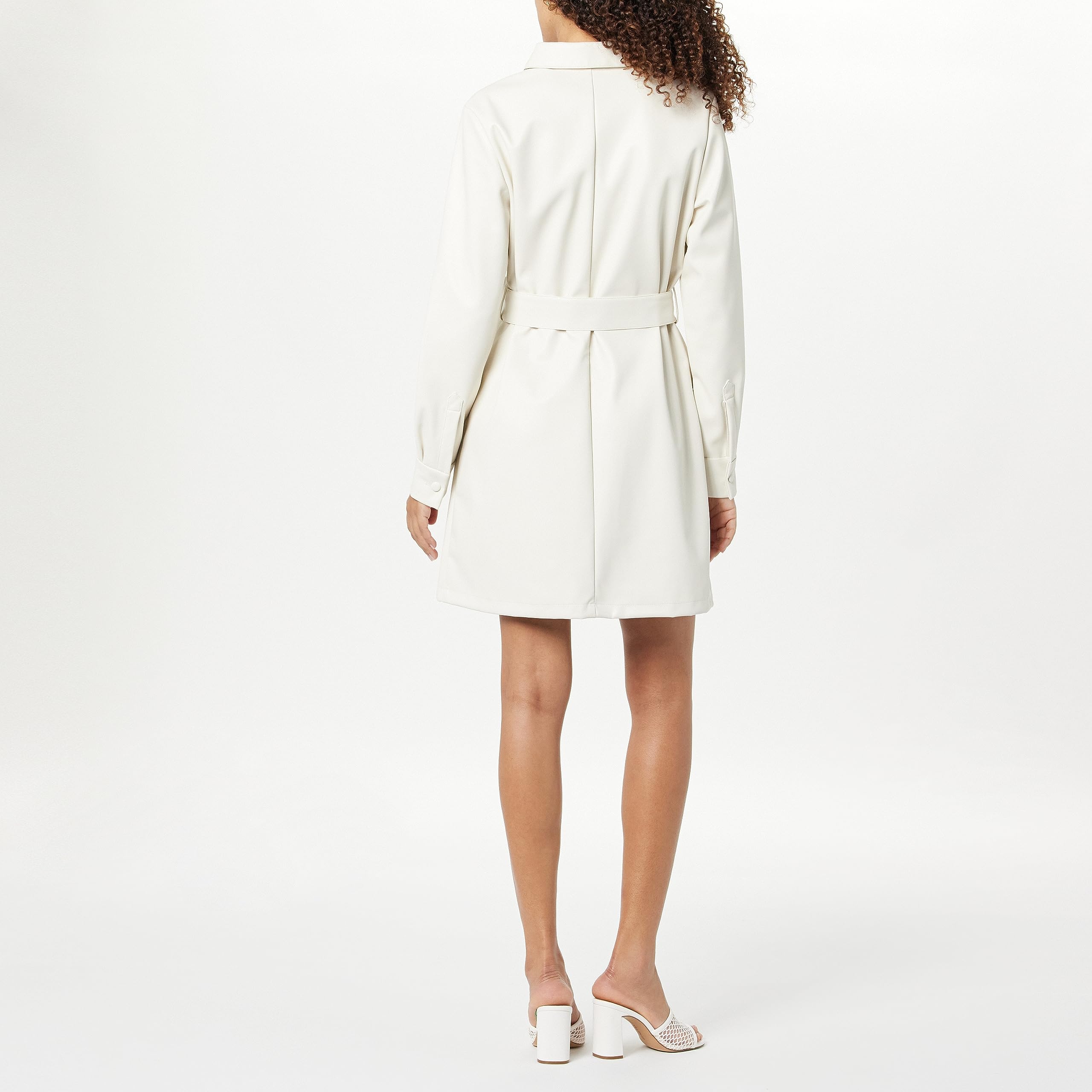 The Drop Women's Sam Vegan Leather Shirtdress - Stylish Faux Leather Button Down Dress for Casual & Office Wear | Perfect for Work, Dates & Fall Layering