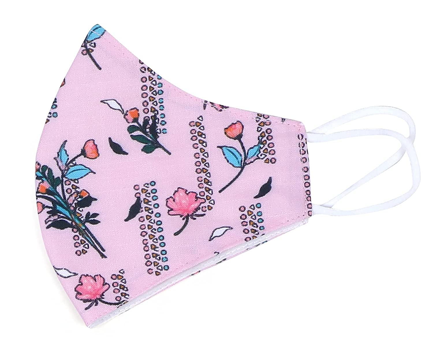 KIDINGTON 6 Pack Reusable Cotton Face Masks for Adults - Adjustable, Washable, Breathable with Floral Design - Perfect for Daily Use, Travel, and Outdoor Activities