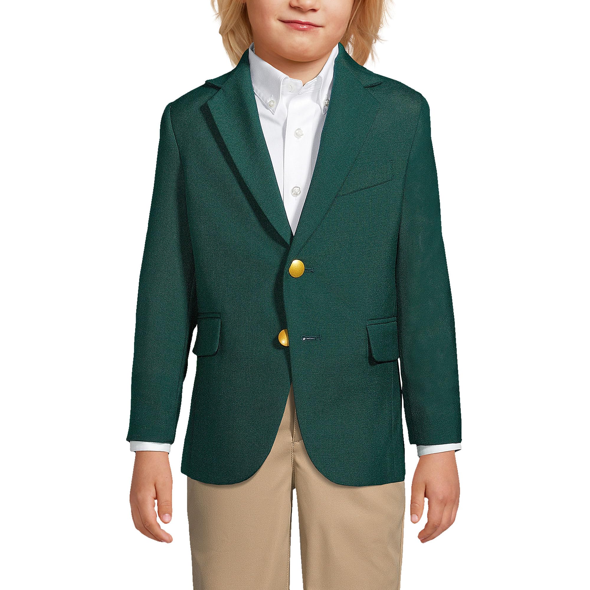 Lands' End Boys' School Uniform Hopsack Blazer - Classic Fit Formal Jacket for Kids | Perfect for School, Church, and Special Occasions