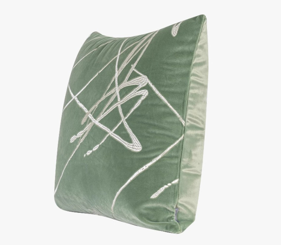 Modern Abstract Green Throw Pillow Set - Contemporary Decorative Cushions for Sofa & Living Room - Large Accent Pillows for Home Decor, Bedroom, Lounge & Office Spaces