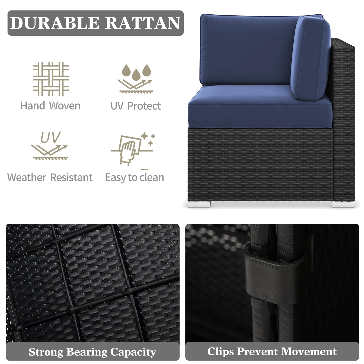 8-Piece Outdoor Patio Furniture Set with 44